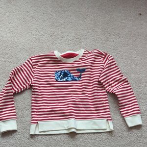 Vineyard Vines Red and White Striped Kids Sweatshirt